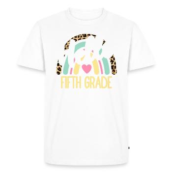 Hello Fifth Grade Teacher Back to School Rainbow - Men's Premium Organic T-Shirt - white - Front - Nico (187cm)