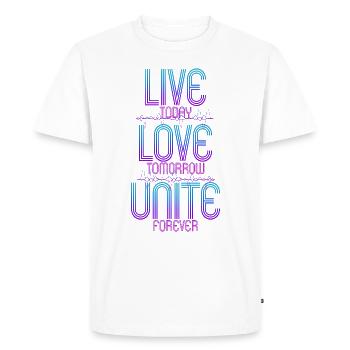 Techno Rave - Men's Premium Organic T-Shirt - white - Front - Nico (187cm)