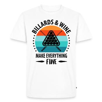 Billard billard billard rétro vintage - T-shirt Premium bio Homme - blanc - Devant - Nico (187cm)