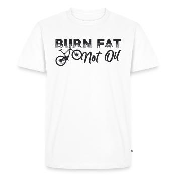Fatbike Fat Bike Burn Fat Not Oil Idée cadeau - T-shirt Premium bio Homme - blanc - Devant - Nico (187cm)