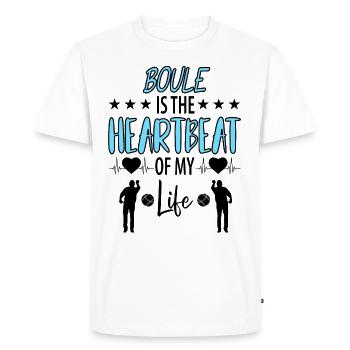 Pétanque de boule Boccia Boules - T-shirt Premium bio Homme - blanc - Devant - Nico (187cm)