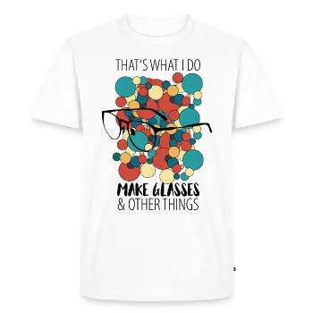 Optician Optician Glasses Spectacle wearers - Men's Premium Organic T-Shirt - white - Front - Nico (187cm)