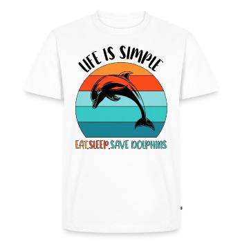 Dauphins Dauphins Mammifères marins - T-shirt Premium bio Homme - blanc - Devant - Nico (187cm)