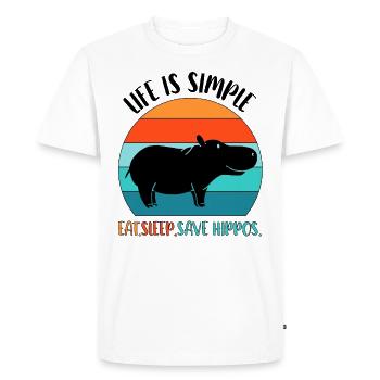 Hippo Hippo Hippo - T-shirt Premium bio Homme - blanc - Devant - Nico (187cm)