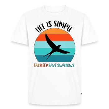 Oiseaux Hirondelle d’oiseau - T-shirt Premium bio Homme - blanc - Devant - Nico (187cm)