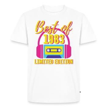 40th Birthday Best of 1983 Cassette Tape Retro 80s - T-shirt Premium bio Homme - blanc - Devant - Nico (187cm)