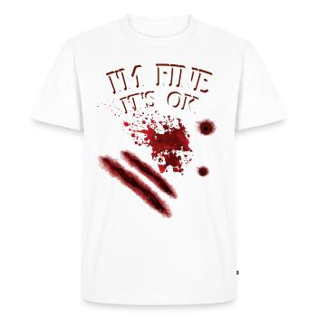 JE VAIS BIEN, ÇA VA - T-shirt Premium bio Homme - blanc - Devant - Nico (187cm)