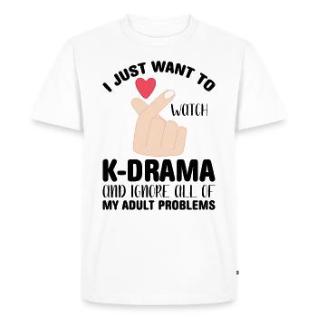 K-Drama Kdrama Korea Seoul Ramen Hallyu - Men's Premium Organic T-Shirt - white - Front - Nico (187cm)