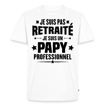 Je suis pas retraite je suis un papy professionnel - T-shirt Premium bio Homme - blanc - Devant - Nico (187cm)