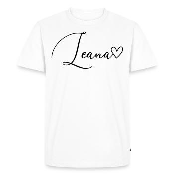 Leana Nom Prénom Fille - T-shirt Premium bio Homme - blanc - Devant - Nico (187cm)
