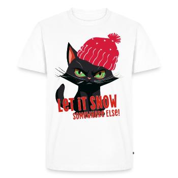 Cat Winter Cat angry snow quote fun funny comic - Men's Premium Organic T-Shirt - white - Front - Nico (187cm)