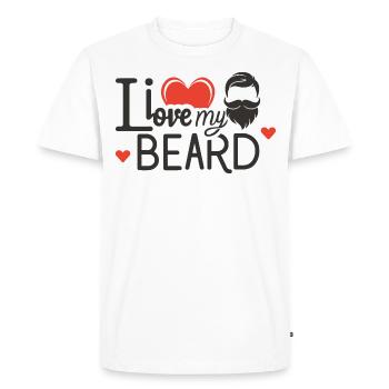 I love my beard 2 - Men's Premium Organic T-Shirt - white - Front - Nico (187cm)