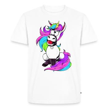 Humour Bondage BDSM Sub Brat DDLG - T-shirt Premium bio Homme - blanc - Devant - Nico (187cm)
