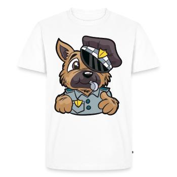 Police Dog Police Dog English policeman Bobby - Men's Premium Organic T-Shirt - white - Front - Nico (187cm)