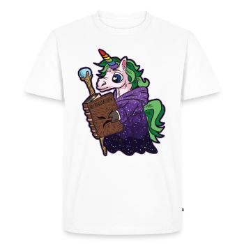Licorne Mage Nécromancien Warlock Comic - T-shirt Premium bio Homme - blanc - Devant - Nico (187cm)