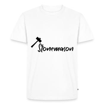 Tailleur de pierre 3000 - T-shirt Premium bio Homme - blanc - Devant - Nico (187cm)
