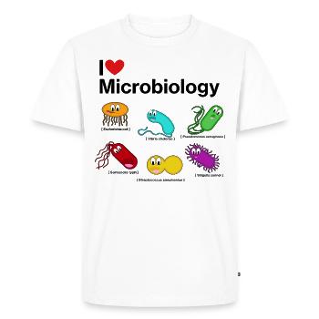 Fête des bactéries - T-shirt Premium bio Homme - blanc - Devant - Nico (187cm)
