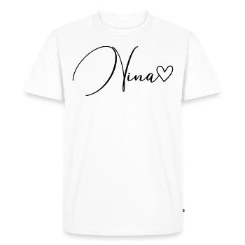 Nina Last Name First Name Girl - Men's Premium Organic T-Shirt - white - Front - Nico (187cm)