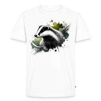 Bunter Aquarell-Rasierpinsel - Männer Premium Bio T-Shirt - Weiß - Vorne - Nico (187cm)