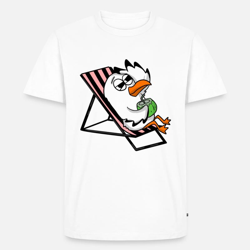 Möwe - Männer Premium Bio T-Shirt - Weiß