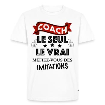 Coach cadeau pour mon coach - T-shirt Premium bio Homme - blanc - Devant - Nico (187cm)