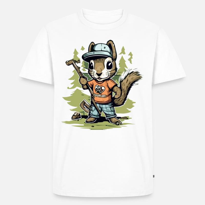 Hacki das Eichhörnchen - Männer Premium Bio T-Shirt - Weiß