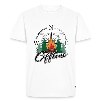 Le camping hors ligne est pour les campeurs dans la nature sauvage - T-shirt Premium bio Homme - blanc - Devant - Nico (187cm)