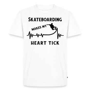 Skateboard Skater Ramp Skating Heartbeat - Men's Premium Organic T-Shirt - white - Front - Nico (187cm)