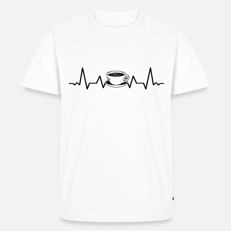 Kaffee Sammlung Kaffeetrinker Kaffeeliebhaber - Männer Premium Bio T-Shirt - Weiß