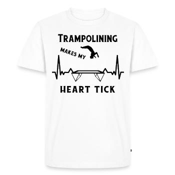 Trampoline Fitness Gymnaste Entraînement Heartbeat - T-shirt Premium bio Homme - blanc - Devant - Nico (187cm)