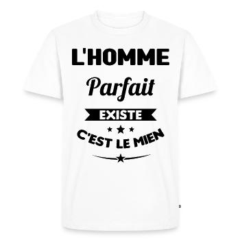 homme parfait cadeau saint valentin homme - T-shirt Premium bio Homme - blanc - Devant - Nico (187cm)