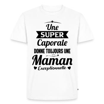 Future mère maman cadeau drôle caporale militaire - T-shirt Premium bio Homme - blanc - Devant - Nico (187cm)
