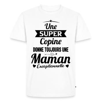 Copine future maman mère cadeau drôle naissance - T-shirt Premium bio Homme - blanc - Devant - Nico (187cm)