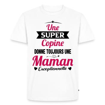 Copine future maman mère cadeau drôle naissance - T-shirt Premium bio Homme - blanc - Devant - Nico (187cm)
