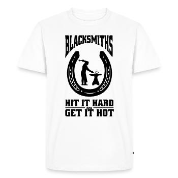 Horse Smith Horseshoe Horsesmith Tool - Men's Premium Organic T-Shirt - white - Front - Nico (187cm)