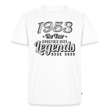 VTT-Mountainbiker 1953 Naissance Anniversaire VTT - T-shirt Premium bio Homme - blanc - Devant - Nico (187cm)