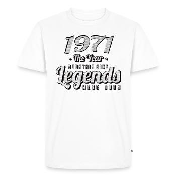 VTT-Mountainbiker 1971 Naissance Anniversaire VTT - T-shirt Premium bio Homme - blanc - Devant - Nico (187cm)