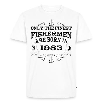 Pêcheur né en 1983 anniversaire - T-shirt Premium bio Homme - blanc - Devant - Nico (187cm)