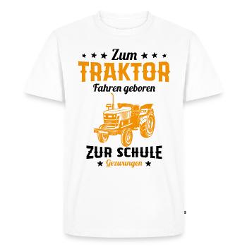 Né pour conduire un tracteur humour cadeau - T-shirt Premium bio Homme - blanc - Devant - Nico (187cm)