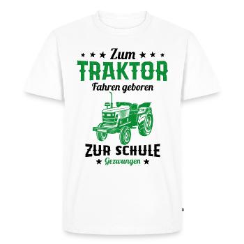 Né pour conduire un tracteur humour cadeau - T-shirt Premium bio Homme - blanc - Devant - Nico (187cm)