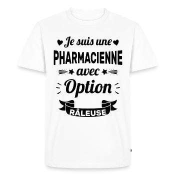 Je suis une pharmacienne avec option râleuse - T-shirt Premium bio Homme - blanc - Devant - Nico (187cm)