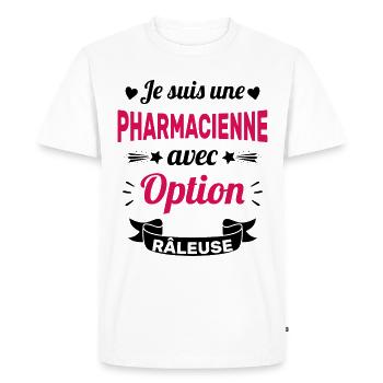 Je suis une pharmacienne avec option râleuse - T-shirt Premium bio Homme - blanc - Devant - Nico (187cm)