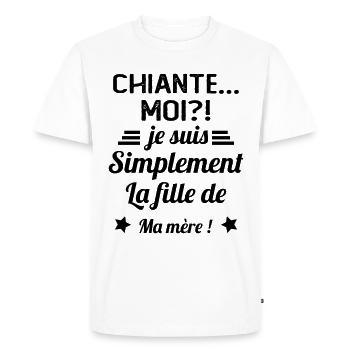 Chiante moi je suis simplement la fille de ma mère - T-shirt Premium bio Homme - blanc - Devant - Nico (187cm)