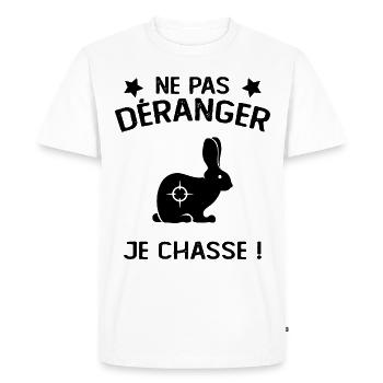 Ne Pas déranger Je Chasse ! - T-shirt Premium bio Homme - blanc - Devant - Nico (187cm)