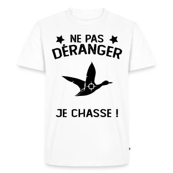 Ne Pas déranger Je Chasse ! - T-shirt Premium bio Homme - blanc - Devant - Nico (187cm)