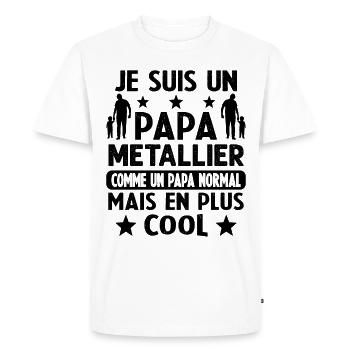 Je suis un papa MÉTALLIER - T-shirt Premium bio Homme - blanc - Devant - Nico (187cm)