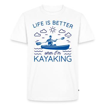 KAYAKS CANOE RAFTING PADDLE BOAT Kayaking KAYAKING KAYAK - Men's Premium Organic T-Shirt - white - Front - Nico (187cm)