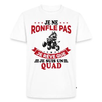 Je Ne Ronfle Pas Je Rêve Que Je Suis Un Quad - T-shirt Premium bio Homme - blanc - Devant - Nico (187cm)