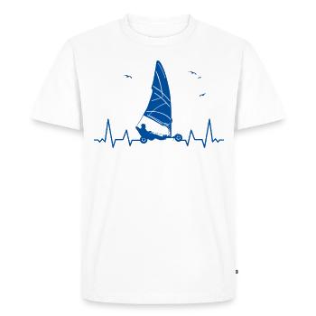 Plage Voile Windracer Land Sailers Land Sailors - T-shirt Premium bio Homme - blanc - Devant - Nico (187cm)