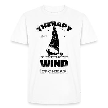 Plage Voile Windracer Land Sailers Land Sailors - T-shirt Premium bio Homme - blanc - Devant - Nico (187cm)